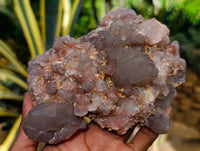 Natural Red Hematoid Quartz Clusters x 3 From Karoi, Zimbabwe