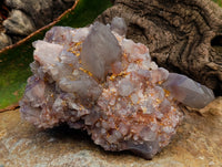 Natural Red Hematoid Quartz Clusters x 3 From Karoi, Zimbabwe