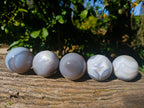 Polished Banded Agate Spheres x 5 From Madagascar - Toprock Gemstones and Minerals 