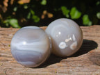 Polished Banded Agate Spheres x 5 From Madagascar - Toprock Gemstones and Minerals 