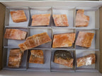Natural Rhombohedral Sunset Orange Calcite Specimens x 12 From Spitzkop, Namibia - Toprock Gemstones and Minerals 