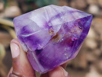 Polished Window Amethyst Quartz Points x 12 From Akansobe, Madagascar - Toprock Gemstones and Minerals 