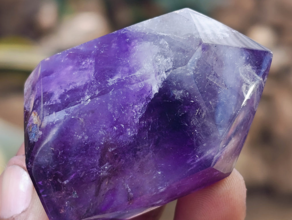 Polished Window Amethyst Quartz Points x 12 From Akansobe, Madagascar - Toprock Gemstones and Minerals 