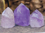 Polished Window Amethyst Quartz Points x 12 From Akansobe, Madagascar - Toprock Gemstones and Minerals 