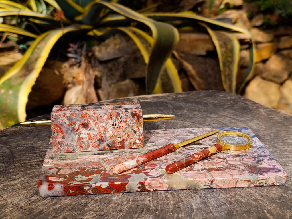 Polished Brecciated Red Jasper Desk Set - Sold Per Item - From South Africa - Toprock Gemstones and Minerals 
