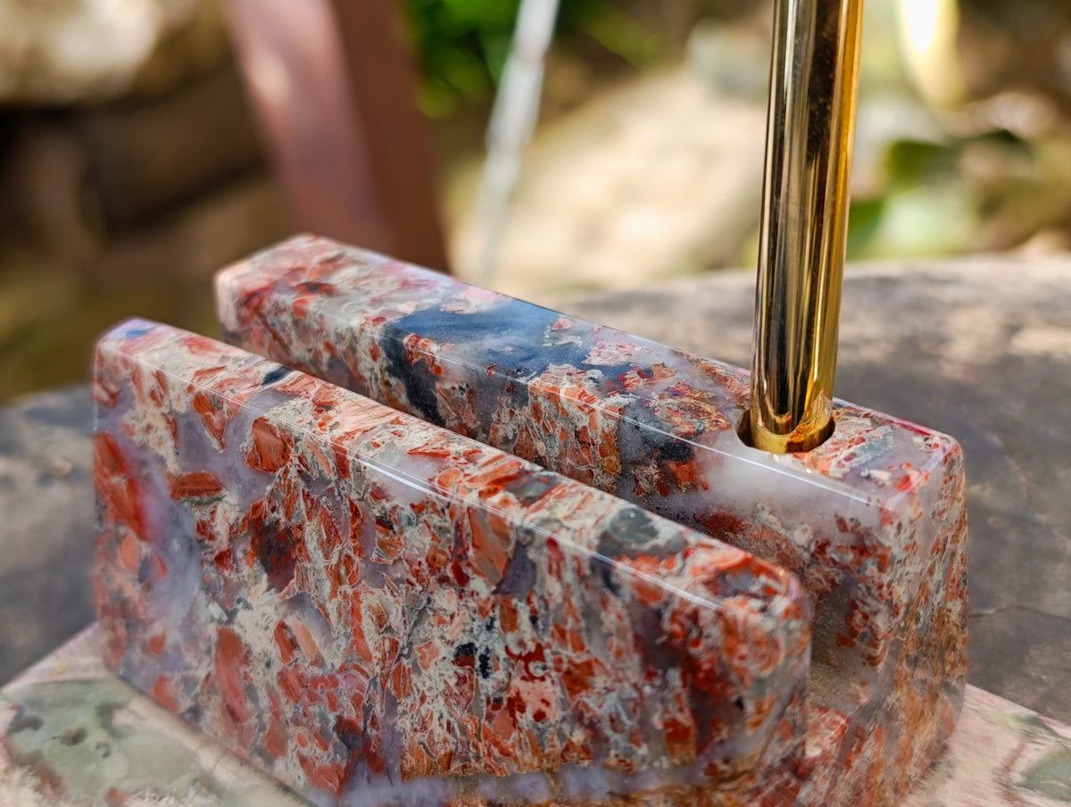 Polished Brecciated Red Jasper Desk Set - Sold Per Item - From South Africa - Toprock Gemstones and Minerals 