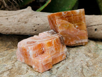 Natural Rhombohedral Sunset Orange Calcite Specimens x 6 From Spitzkop, Namibia