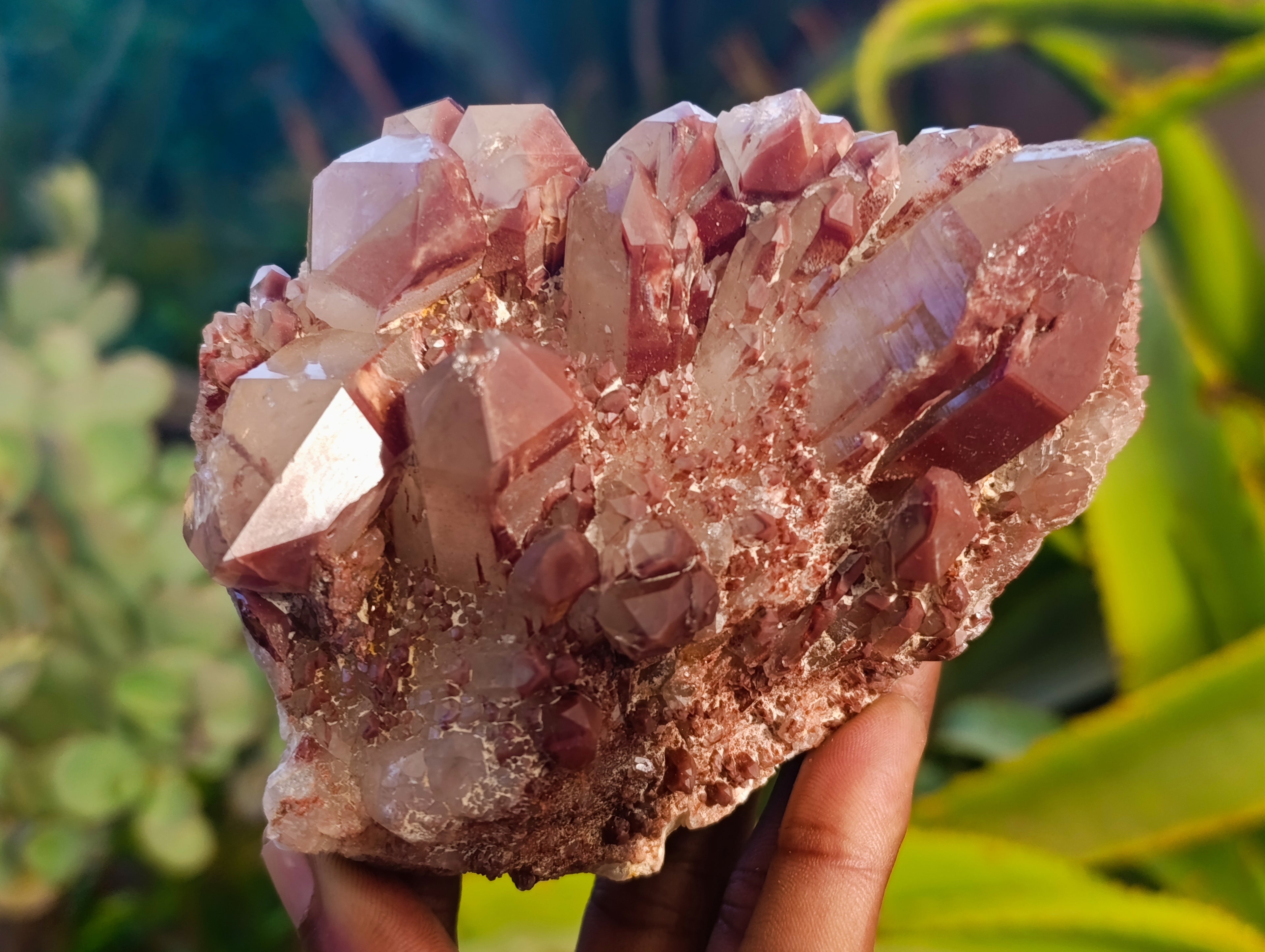 Natural Red Hematoid Quartz Clusters x 2 From Karoi, Zimbabwe - Toprock Gemstones and Minerals 