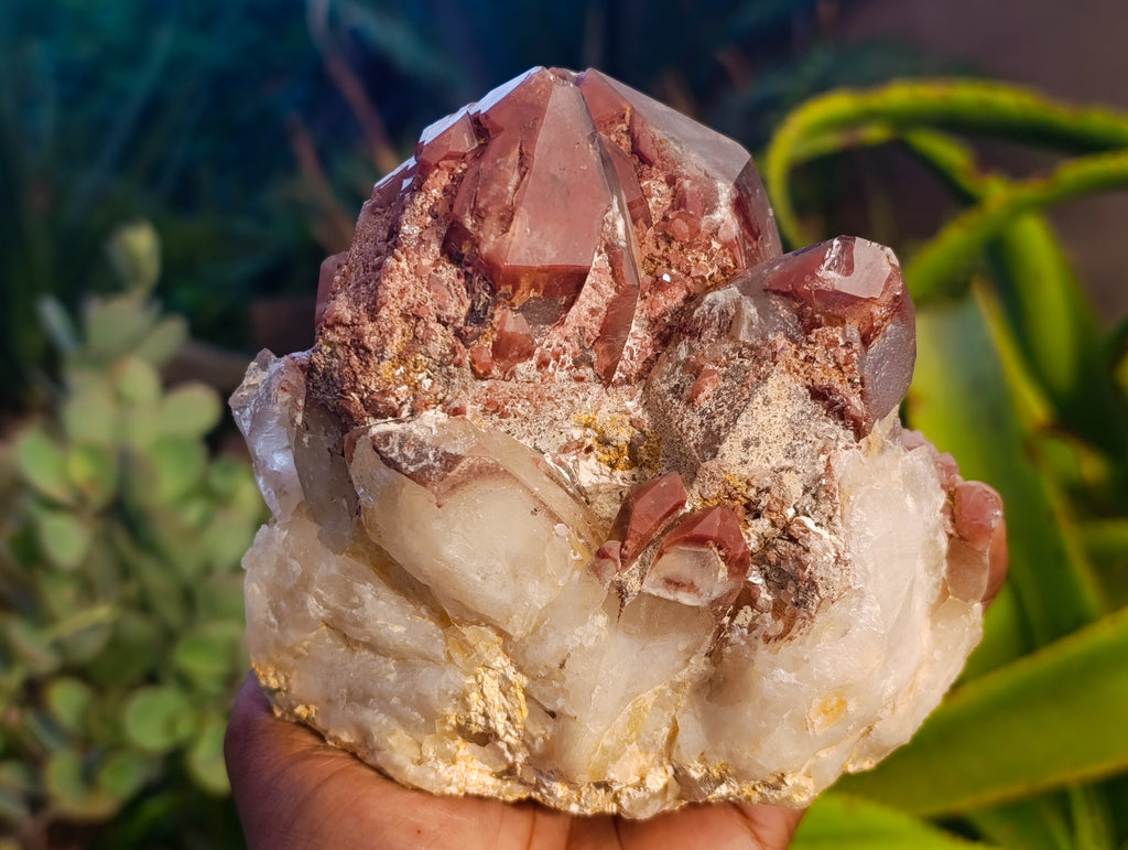 Natural Red Hematoid Quartz Clusters x 2 From Karoi, Zimbabwe - Toprock Gemstones and Minerals 