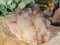 Natural Red Hematoid Quartz Clusters x 2 From Karoi, Zimbabwe