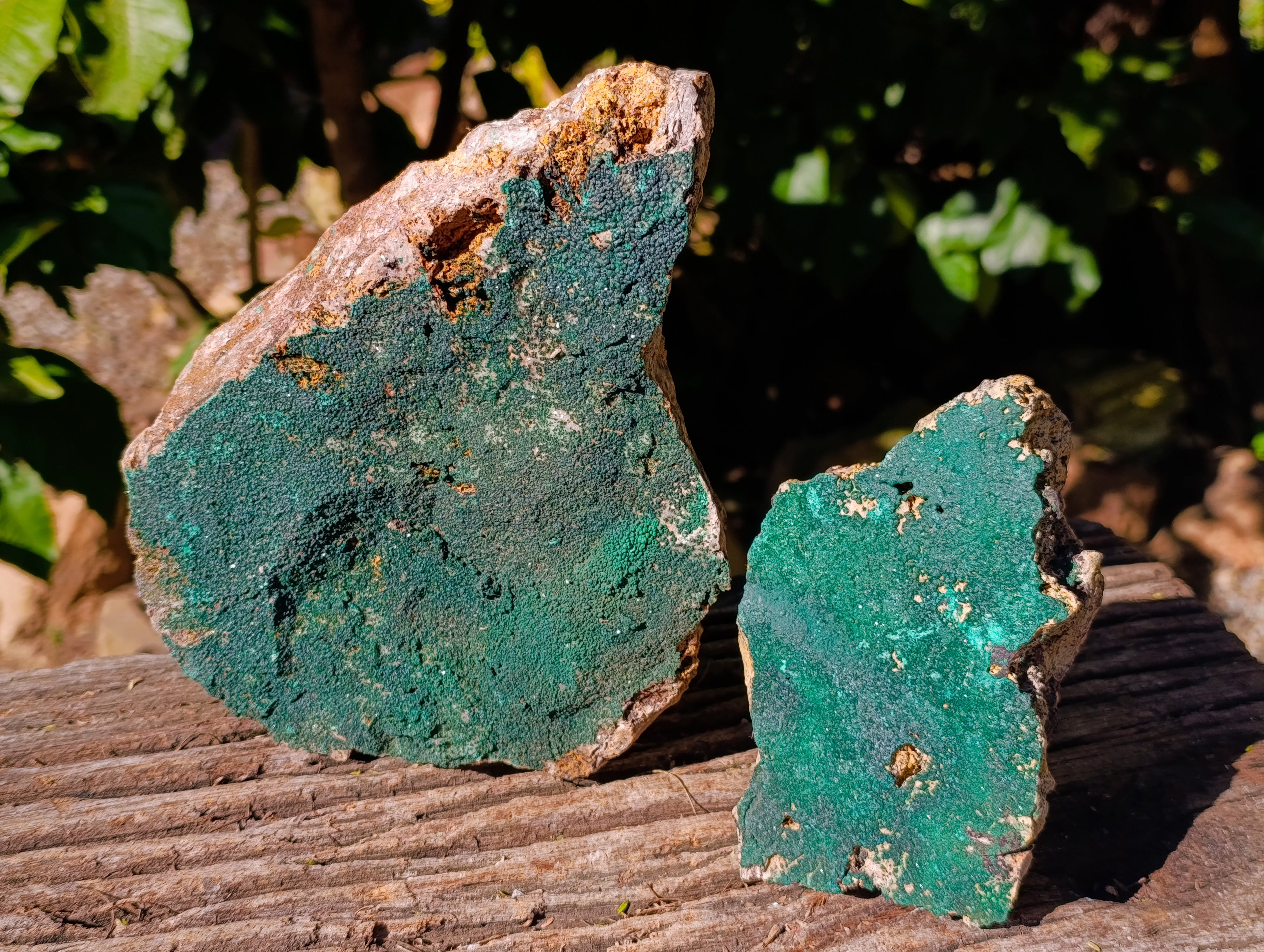 Natural Crystalline Malachite Specimens x 2 From Tenke Fungurume, Congo - Toprock Gemstones and Minerals 