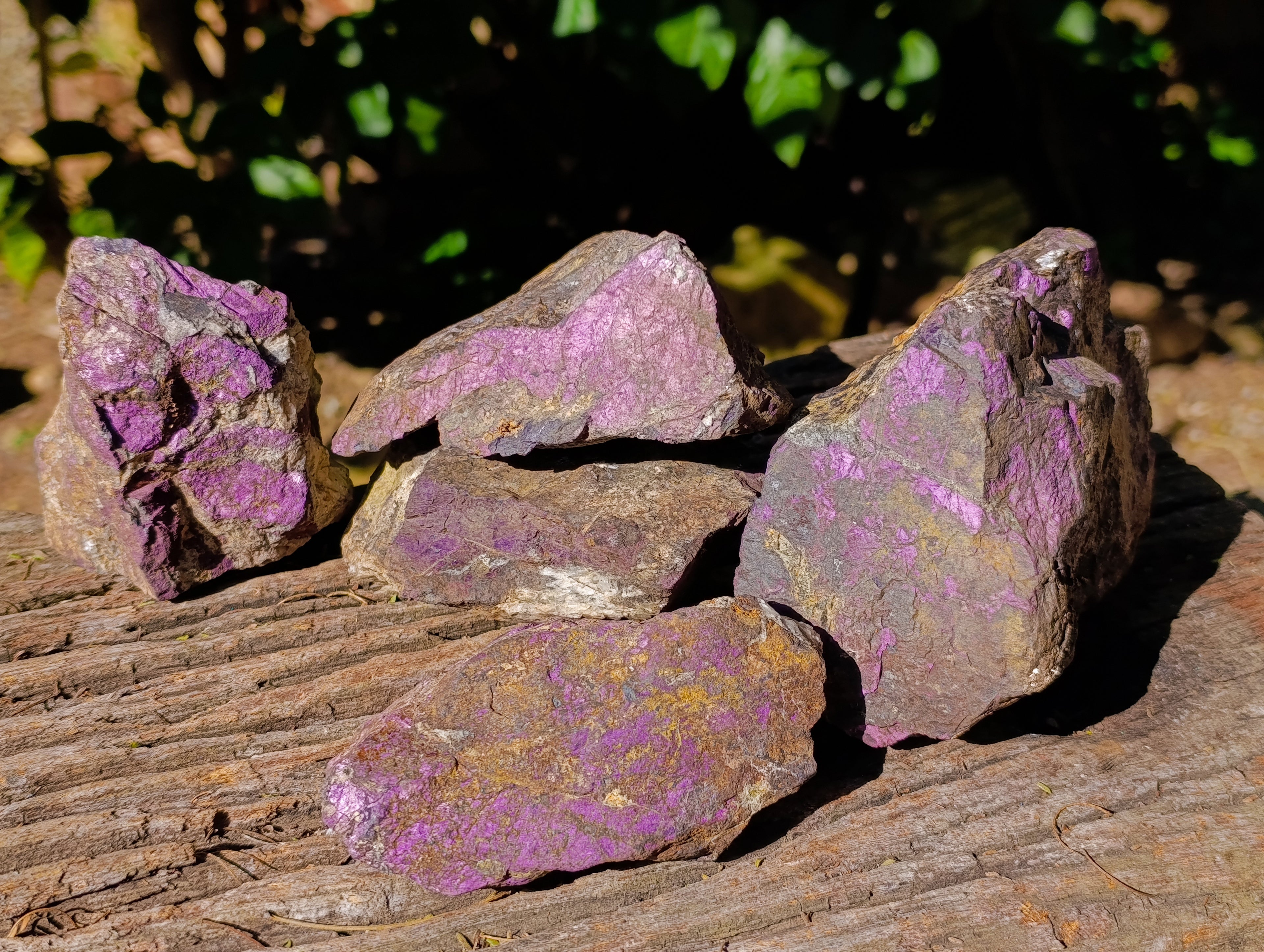 Natural Metallic Purpurite Cobbed Specimens x 5 From Erongo, Namibia - Toprock Gemstones and Minerals 
