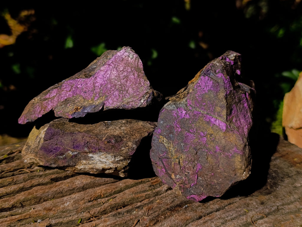 Natural Metallic Purpurite Cobbed Specimens x 5 From Erongo, Namibia - Toprock Gemstones and Minerals 
