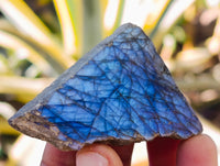 Polished On One Side Labradorite Plates x 35 From Tulear, Madagascar