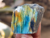 Polished On One Side Labradorite Plates x 35 From Tulear, Madagascar