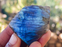 Polished On One Side Labradorite Plates x 35 From Tulear, Madagascar