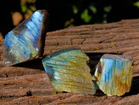 Polished On One Side Labradorite Plates x 35 From Tulear, Madagascar