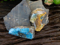 Polished On One Side Labradorite Plates x 35 From Tulear, Madagascar