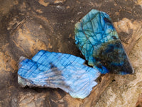Polished On One Side Labradorite Plates x 35 From Tulear, Madagascar