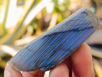 Polished On One Side Labradorite Plates x 35 From Tulear, Madagascar