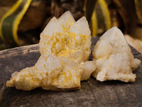 Natural Cascading Candle and Pineapple Quartz Clusters x 7 From Madagascar