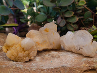 Natural Cascading Candle and Pineapple Quartz Clusters x 7 From Madagascar