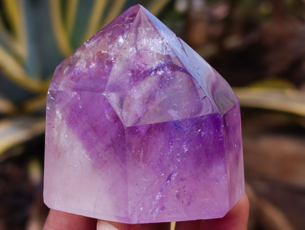 Polished Window Amethyst Quartz Crystals x 3 From Akansobe, Madagascar - Toprock Gemstones and Minerals 