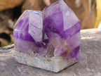 Polished Window Amethyst Quartz Crystals x 3 From Akansobe, Madagascar - Toprock Gemstones and Minerals 