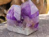 Polished Window Amethyst Quartz Crystals x 3 From Akansobe, Madagascar - Toprock Gemstones and Minerals 