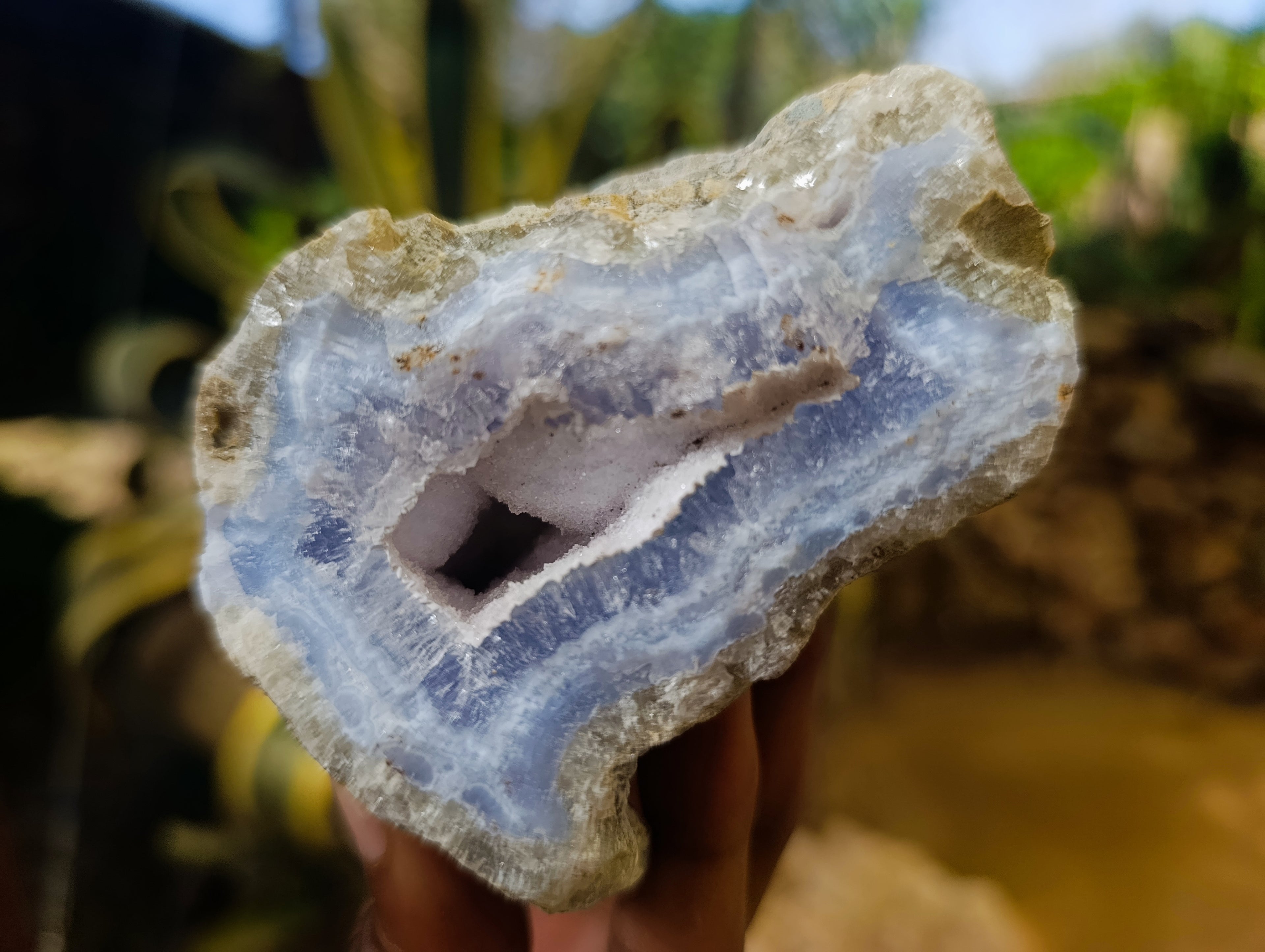 Natural Blue Lace Agate Geodes x 6 From Nsanje, Malawi - Toprock Gemstones and Minerals 