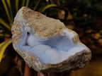 Natural Blue Lace Agate Geodes x 6 From Nsanje, Malawi - Toprock Gemstones and Minerals 