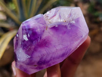 Polished Window Amethyst Quartz Crystals x 3 From Akansobe, Madagascar