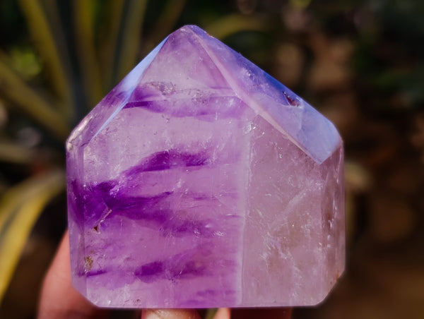 Polished Window Amethyst Quartz Crystals x 3 From Akansobe, Madagascar