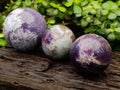 Polished Lepidolite Spheres x 3 From Vakinankaratra, Madagascar - Toprock Gemstones and Minerals 