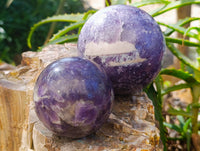 Polished Lepidolite Spheres x 3 From Vakinankaratra, Madagascar - Toprock Gemstones and Minerals 