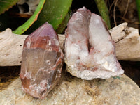 Natural Red Hematoid Quartz Clusters x 3 From Karoi, Zimbabwe