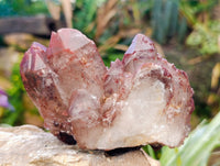 Natural Red Hematoid Quartz Clusters x 3 From Karoi, Zimbabwe
