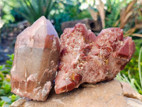 Natural Red Hematoid Quartz Clusters x 3 From Karoi, Zimbabwe