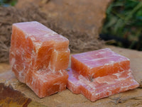 Natural Rhombohedral Sunset Orange Calcite Specimens x 24 From Spitzkop, Namibia - Toprock Gemstones and Minerals 