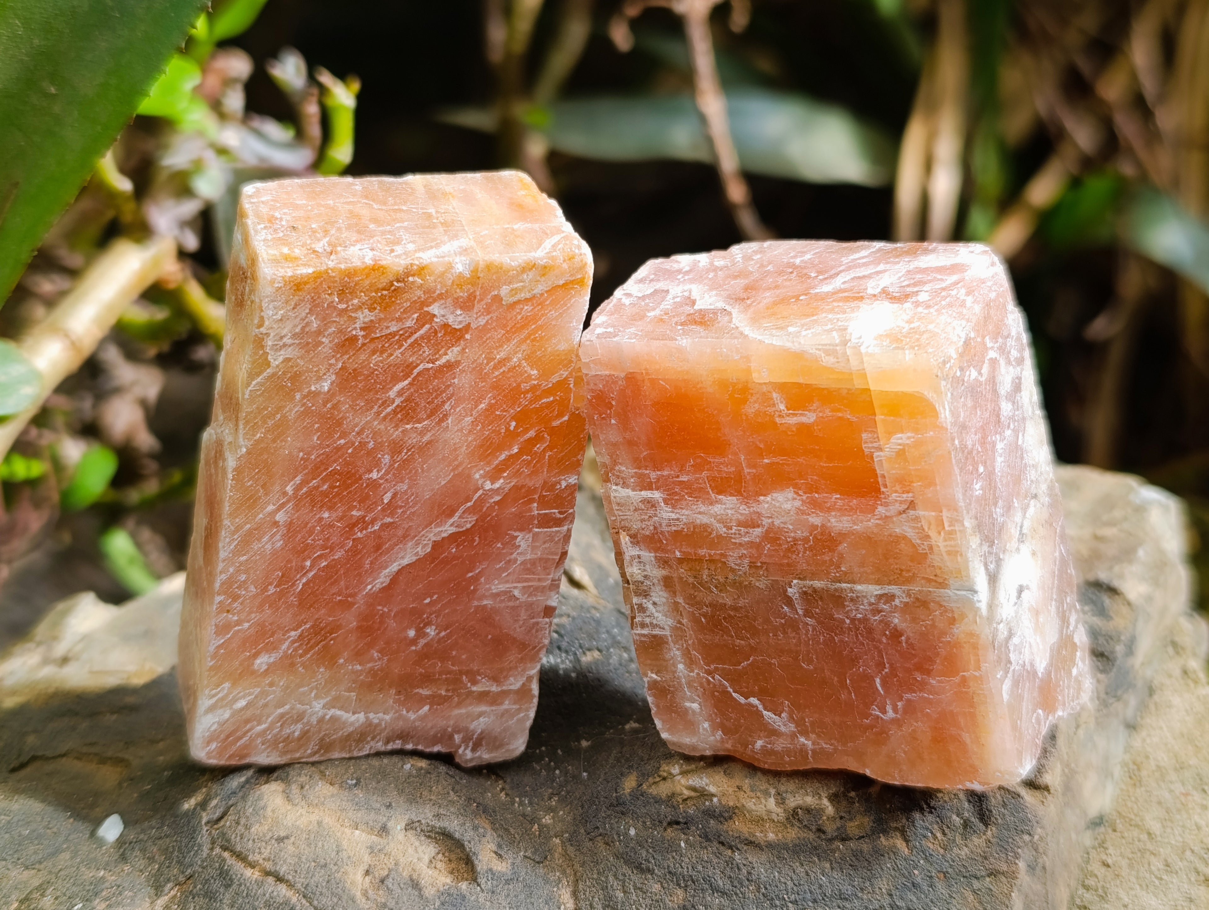 Natural Rhombohedral Sunset Orange Calcite Specimens x 24 From Spitzkop, Namibia - Toprock Gemstones and Minerals 