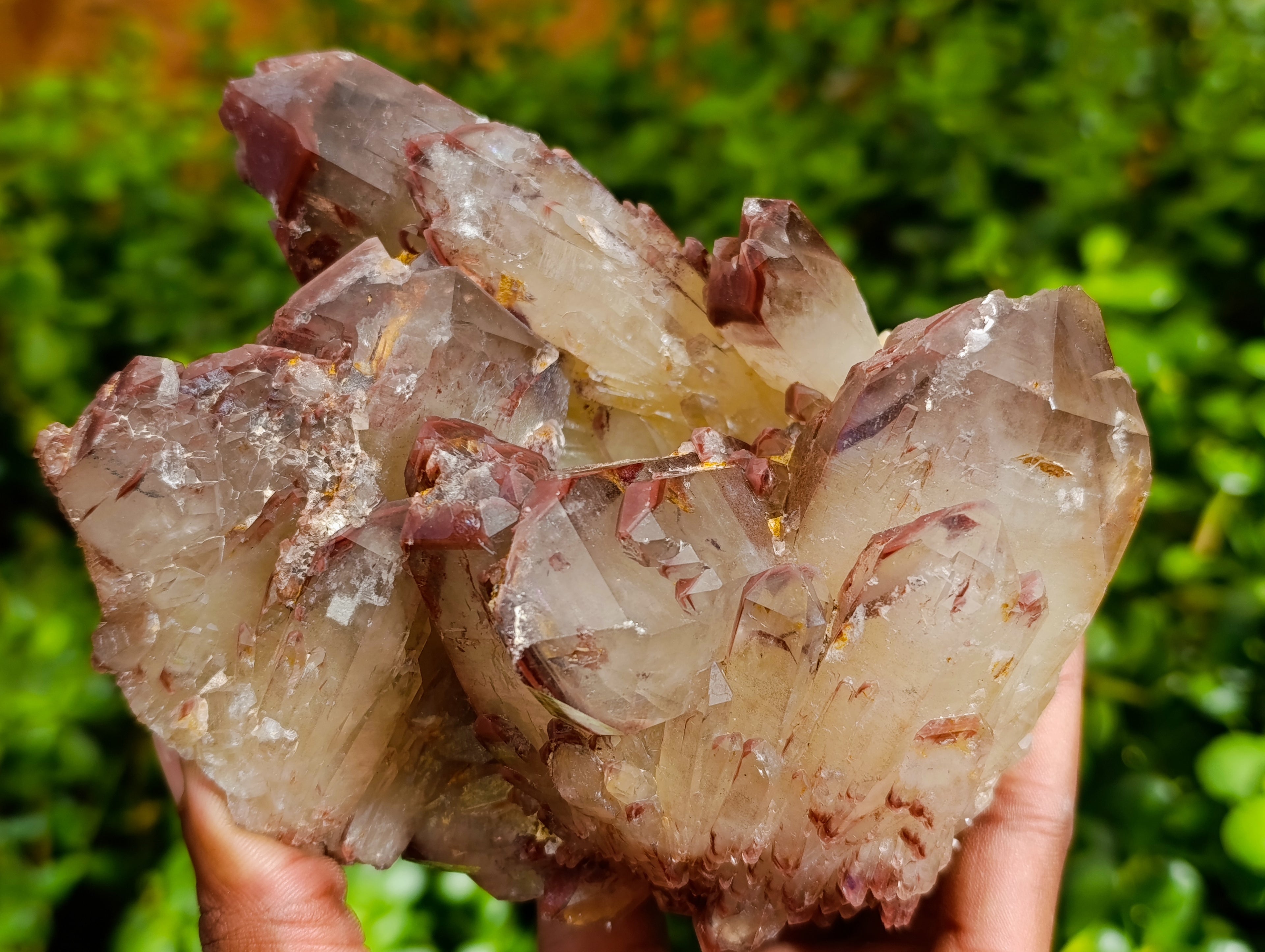 Natural Red Hematoid Quartz Clusters x 2 From Karoi, Zimbabwe - Toprock Gemstones and Minerals 