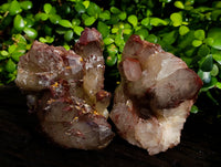 Natural Red Hematoid Quartz Clusters x 2 From Karoi, Zimbabwe