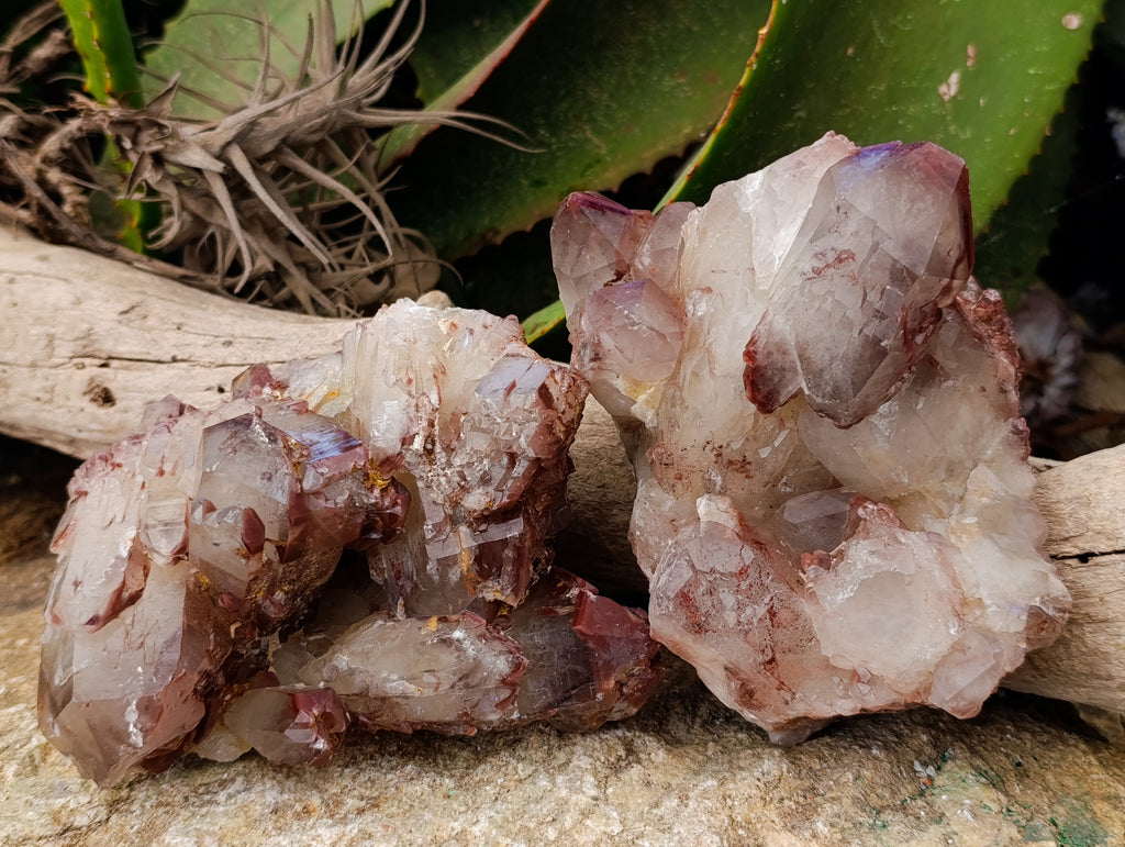 Natural Red Hematoid Quartz Clusters x 2 From Karoi, Zimbabwe - Toprock Gemstones and Minerals 
