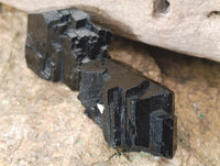 Natural Small Terminated Schorl Black Tourmaline Crystals with a little Hyalite Opal x 70 From Erongo, Namibia