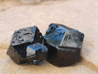 Natural Small Terminated Schorl Black Tourmaline Crystals with a little Hyalite Opal x 70 From Erongo, Namibia