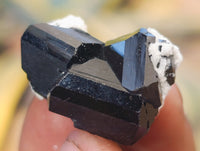 Natural Small Terminated Schorl Black Tourmaline Crystals with a little Hyalite Opal x 70 From Erongo, Namibia