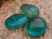 Polished Green Fluorite Palm Stones x 35 From Madagascar