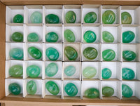 Polished Green Fluorite Palm Stones x 35 From Madagascar
