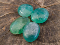 Polished Green Fluorite Palm Stones x 35 From Madagascar