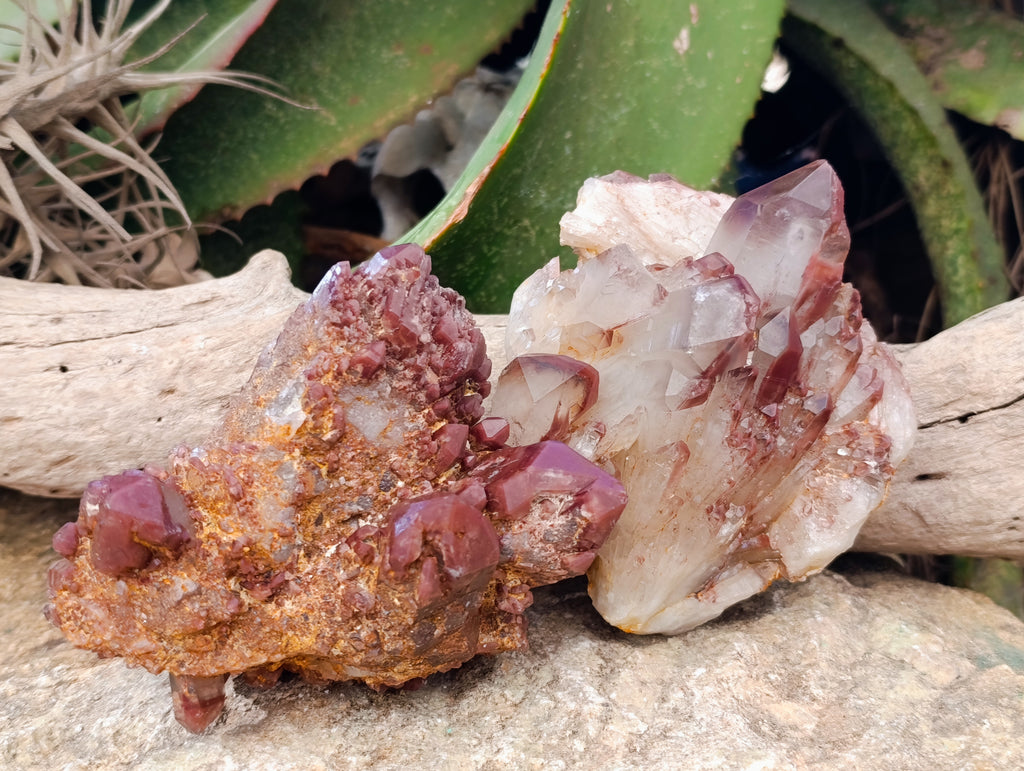 Natural Red Hematoid Quartz Clusters x 3 From Karoi, Zimbabwe - Toprock Gemstones and Minerals 